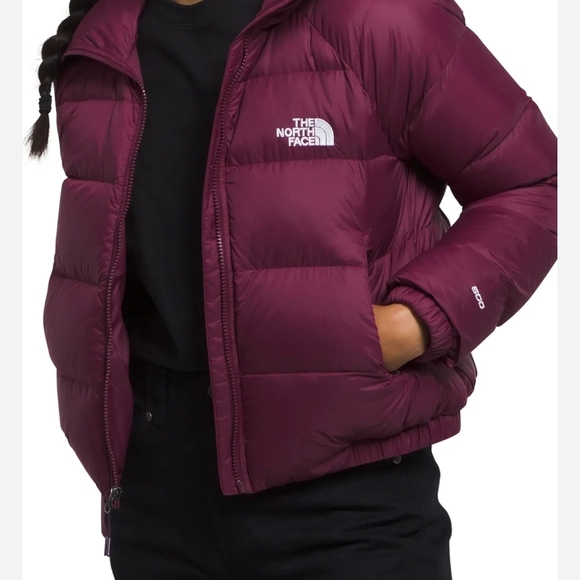 The North Face Hydrenalite Crop Down Puffer Jacket Hoodie 600 Fill Power Womens - Picture 3 of 7